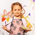 thumbnail image 3 of Pink Football and Drinks Pattern Kids Aprons for Girls and Boys,Adjustable Neck Strap Toddler Aprons for Kids Cooking Baking, 3 of 7