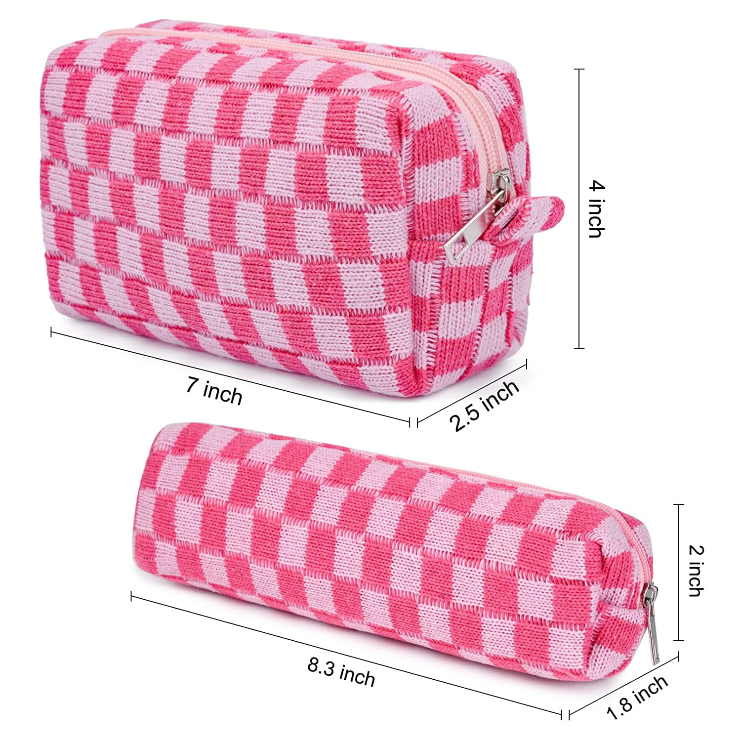  SOIDRAM 2 Pieces Makeup Bag Checkered Cosmetic Bag Purple Blue  Makeup Pouch Travel Toiletry Bag Organizer Cute Makeup Brushes Storage Bag  for Women : Beauty & Personal Care