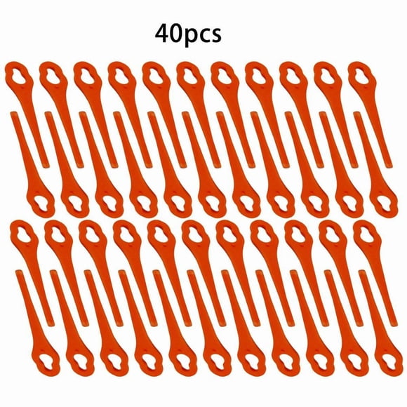 Allume 80 Pcs Lames de Taille-Bordures en Plastique pour Vonhaus 20v Max Lithium-ion g Range Orange