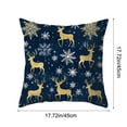 thumbnail image 3 of Virelaxpo Snowflake Pattern Christmas Pillow Cover in Blue and Gold, Linen Fabric for Living Room Decorations, 3 of 6