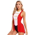 thumbnail image 5 of TiaoBug Women Circus Ringmaster Cosplay Sleeveless Leotard Bodycon Dress Halloween Showman Bodysuit Clubwear Red XL, 5 of 7