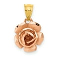 thumbnail image 1 of 14k Yellow and White Gold Two-tone Rose Charm Length 19mm, 1 of 2