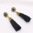 thumbnail image 3 of Pendientes colgantes de imitación con flecos bohemio vintage para mujer jinwen negro aretes bohemios con flecos, 3 of 8