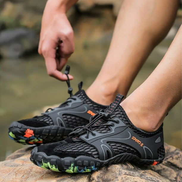 Zapatos acuáticos unisex transpirables para nadar en la playa para vadear aguas arriba (negro 45) Wdftyju Tenis De Mujer Tenis De Hombre
