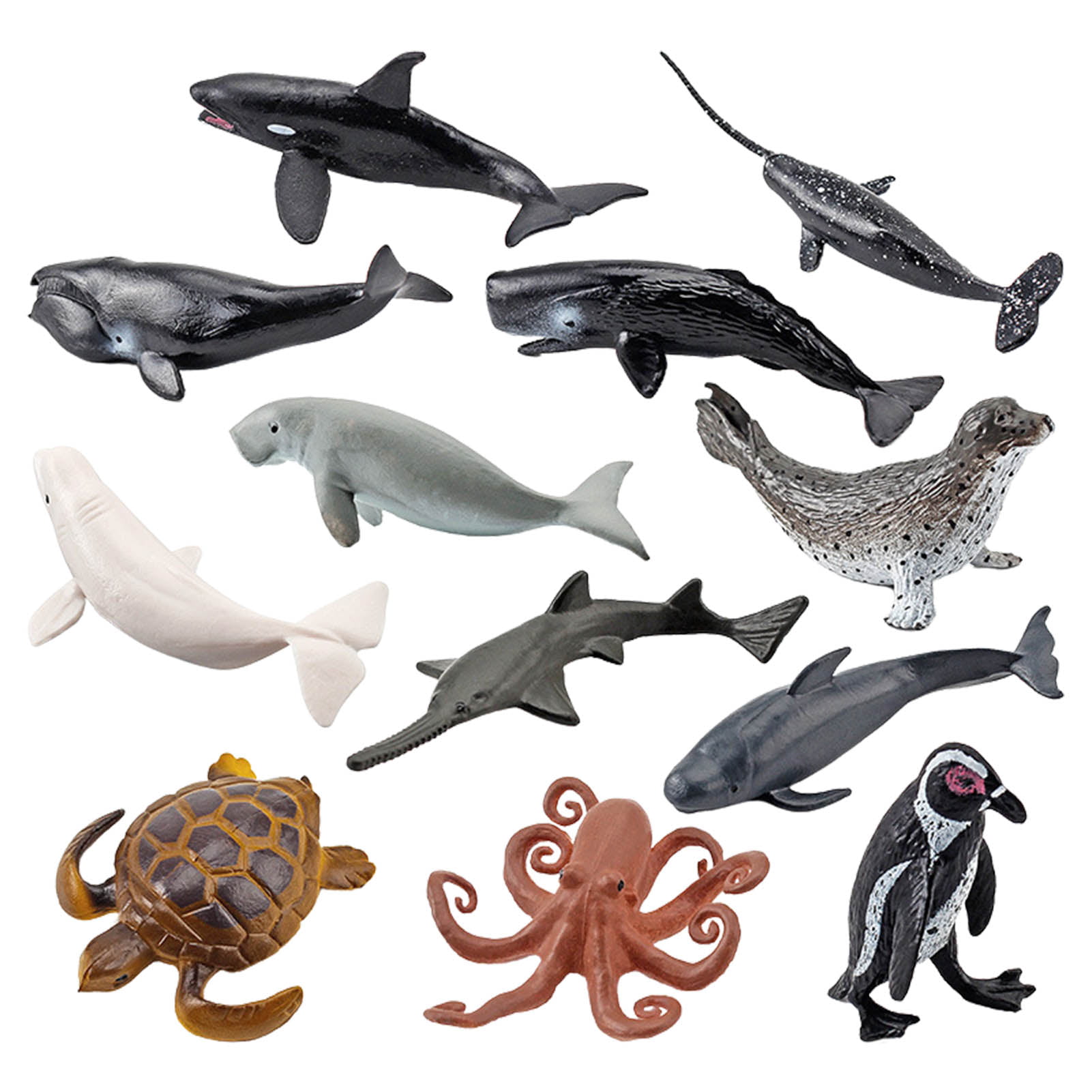 12x Plastic Small Figures Ocean Animals Model kids Educationa Toys Game 