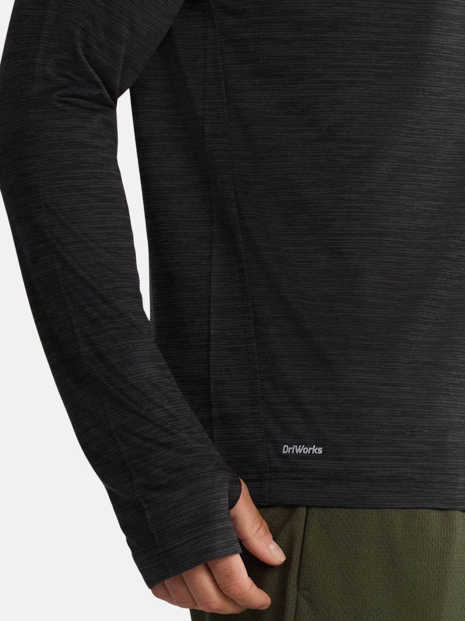 Athletic Works Men's & Big Men's Space Dye Jersey Quarter Zip Long Sleeve Shirt, Sizes S-3XL