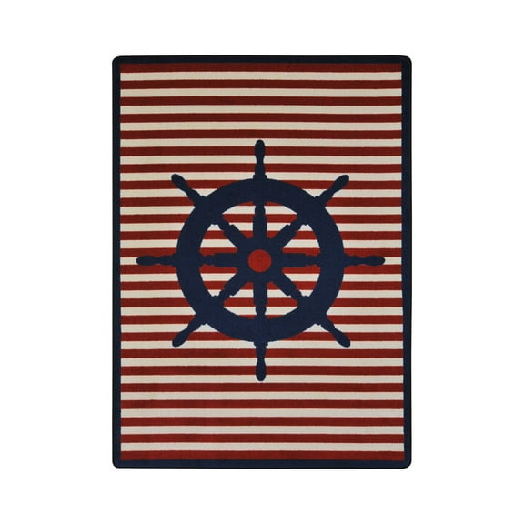 Set Your Course 5'4" x 7'8" Area Rug In Color Blue