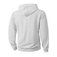 thumbnail image 4 of Huankd Quarter Zip Pullover Men Long Sleeve Casual Thermal Hooded Sweatshirt Textured Athletic Workout Warm Sweater Loose Shirt White M, 4 of 4