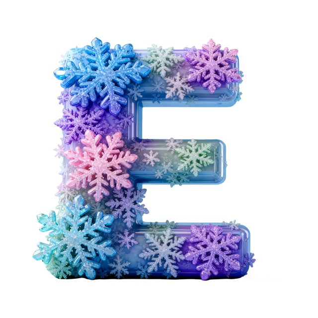 E Snowflake Series 2D Acrylic Backpack Car Pendant Decoration Ornament Alphabet Design E