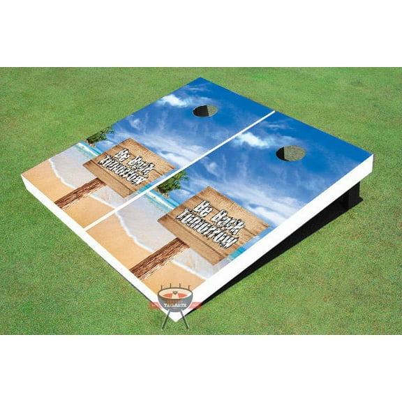 Be Back Tomorrow Beach Theme Cornhole Boards