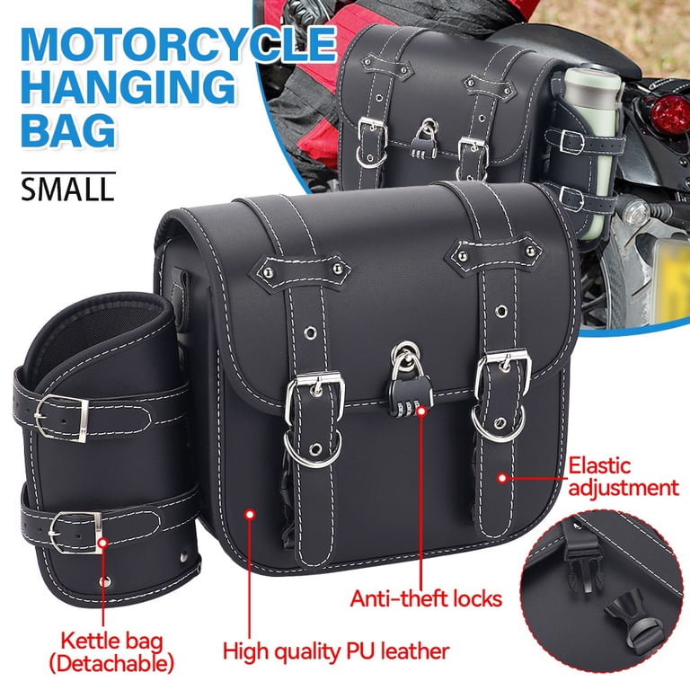 High-density Leather Motorcycle Saddlebags- Throw Over Saddle