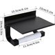 thumbnail image 3 of Toilet Roll Holder With Shelf Aluminyo Wall Mounted Adhesive Glue And Drilling Screws For Bathroom(black), 3 of 4