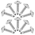 thumbnail image 1 of SEWACC 100pcs Self Tapping Threading Screw Fix Metal Plates Silver Stainless Steel, 1 of 8