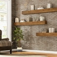 thumbnail image 6 of 74.8" Wood Fireplace Mantel Shelf, Wall Mounted Floating Shelves, Rustic Brown, 6 of 7