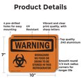 thumbnail image 2 of (2 Pack) Biohazard No Food Or Drink OSHA Warning Sign 10 Inch X 7 Inch Indoor / Outdoor Rust-Free Aluminum Metal Signs for Workplace, Workshop, and Construction Site, Made in the USA, 2 of 8