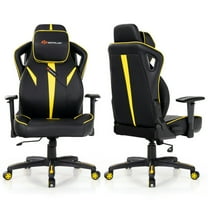 GVN Gaming Chairs,Ergonomic Gaming Chair with Adjustable Height and Reclining Backrest-Yellow