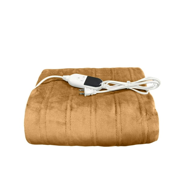 NAOJIE Electric Heated Blanket,Soft Flannel Fast Heating Bed Blanket with Multi-Color Option,10 Heating Levels & 1-8H Auto Off,Over-Heat Protection,Ideal Winter Christmas Gifts(Coffee,M)