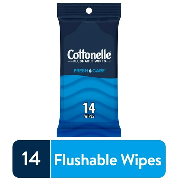 Pack of 2 Cottonelle Fresh Care On-The-Go Travel Size Wet Wipes, 1 count (packaging may vary)