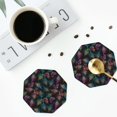 thumbnail image 3 of Bingfone Vintage Feathers And Butterflies Leather Drinks Coasters with Set of 6,Suitable for Home Kitchen,Coffee Cup Coasters Home Gift, 3 of 7
