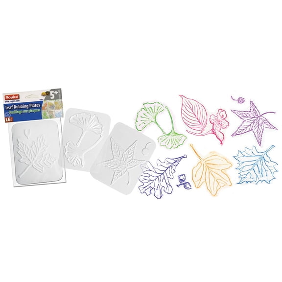 Roylco Leaf Rubbing Plates, Pack of 16