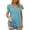 Turquoise, variant on Gustave Women Summer V Neck Tops Casual Pleated Cap Sleeve T Shirts Loose Side Split Tunic Tee Fashion Solid Blouse "Green, S"