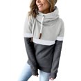 thumbnail image 1 of Sudaderas con Capucha para Mujer Sudadera con Capucha de Cuello Alto con Bloques de Color Puro Sudadera con Capucha Informal para Mujer para Otoño Invierno Gris Claro y Gris Oscuro L, 1 of 6