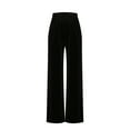 thumbnail image 5 of Feancey Velvet Capri Pants for Women Elastic High Waist Wide Leg Capris Velour Casual Palazzo Pants Dressy Elegant Party Cropped Trousers Holiday Gifts Black S, 5 of 6