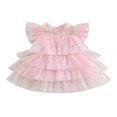 thumbnail image 1 of Robe pour Filles Enfants en Bas Âge à Pois Manches Volantes Robe Princesse Décontractée, 1 of 9