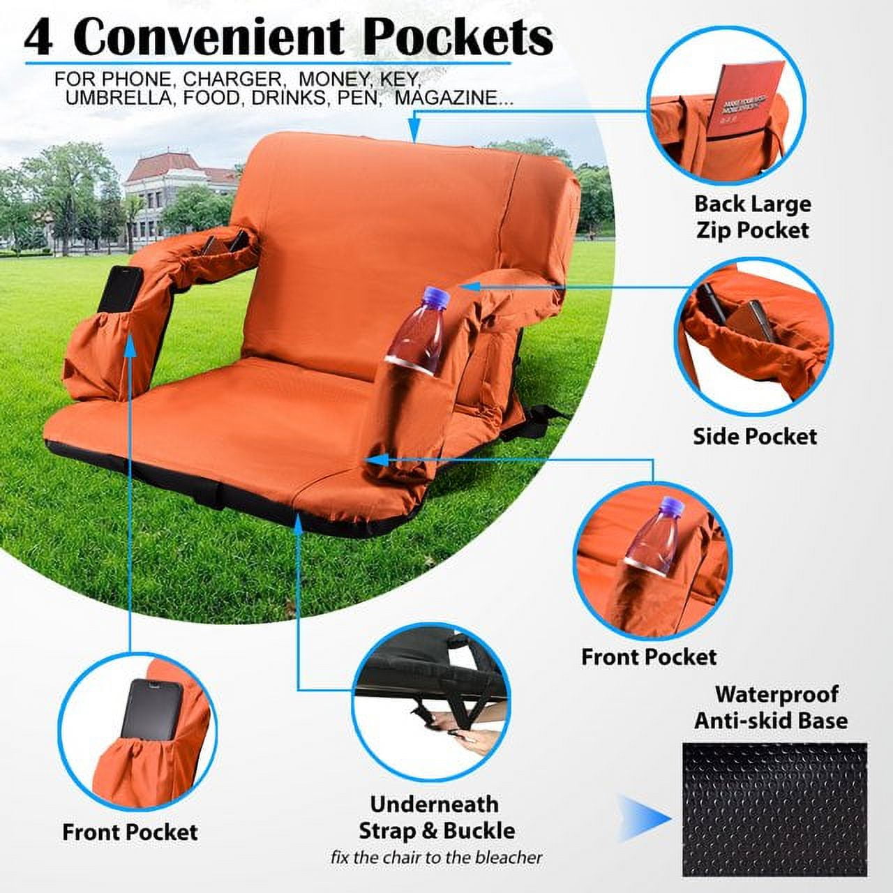 Stadium chair with umbrella hot sale