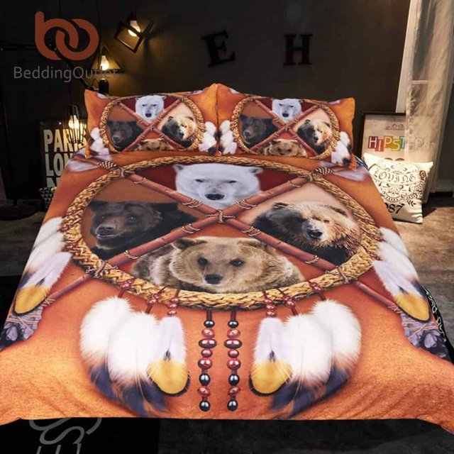 Juego de cama Native American Indian Bears Dreamcatcher LT10