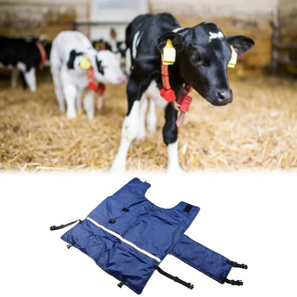 Calf Warm Clothes, Soft Texture Thickened Calf Saver Coat with Hook and Loop Fasteners for Farm Ordinary Style,Plush Style