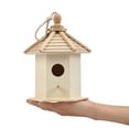 thumbnail image 3 of Large Wooden Bird House Nest Box with Metal Eyelet Trip Hole 26x17x15cm for Garden Home Decor, 3 of 8