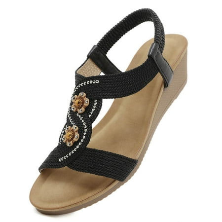 

Jungdeepe Ethnic Style Women s Bohemian Retro Flower Wedge Large Size Sandals Clear Sandals for Women Studded Sandals for Women Size 11 S for Women Sandals Size 6 Sandals for Women Summer Leather