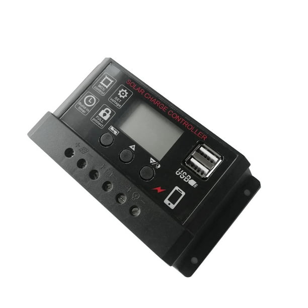 Yuarrent Regulador de panel solar Controlador de carga de Pantalla LCD Gestión de carga PWM de 4 etapas completa Electrodomésticos negro 60A Yuarrent HA5851-12B