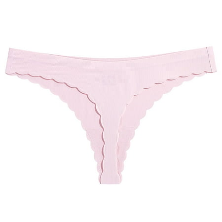 MZXELPRJD Womens Underwear Women s Solid Color Thong Seamless Ice Silk Low Waist Panties Plus Size Underwear for Women Pink L