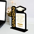 thumbnail image 3 of Class of 2025 Graduation Centerpiece - Rustic Wooden Table Decor for Graduation Parties - Black & Gold Congrats Grad Table Topper for High School & College, 3 of 8