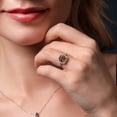 thumbnail image 4 of Gem Stone King 925 Sterling Silver and 10K Yellow Gold Red Tiger Eye and White Lab Grown Diamond Engagement Ring for Women (2.21 Cttw, Cushion Cut 8MM, Available in Size 5, 6, 7, 8, 9), 4 of 4
