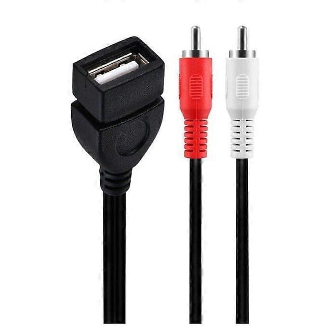 0.2m USB 2.0 Female to 2 RCA Male Video AV Converter Camcorder Audio Splitter
