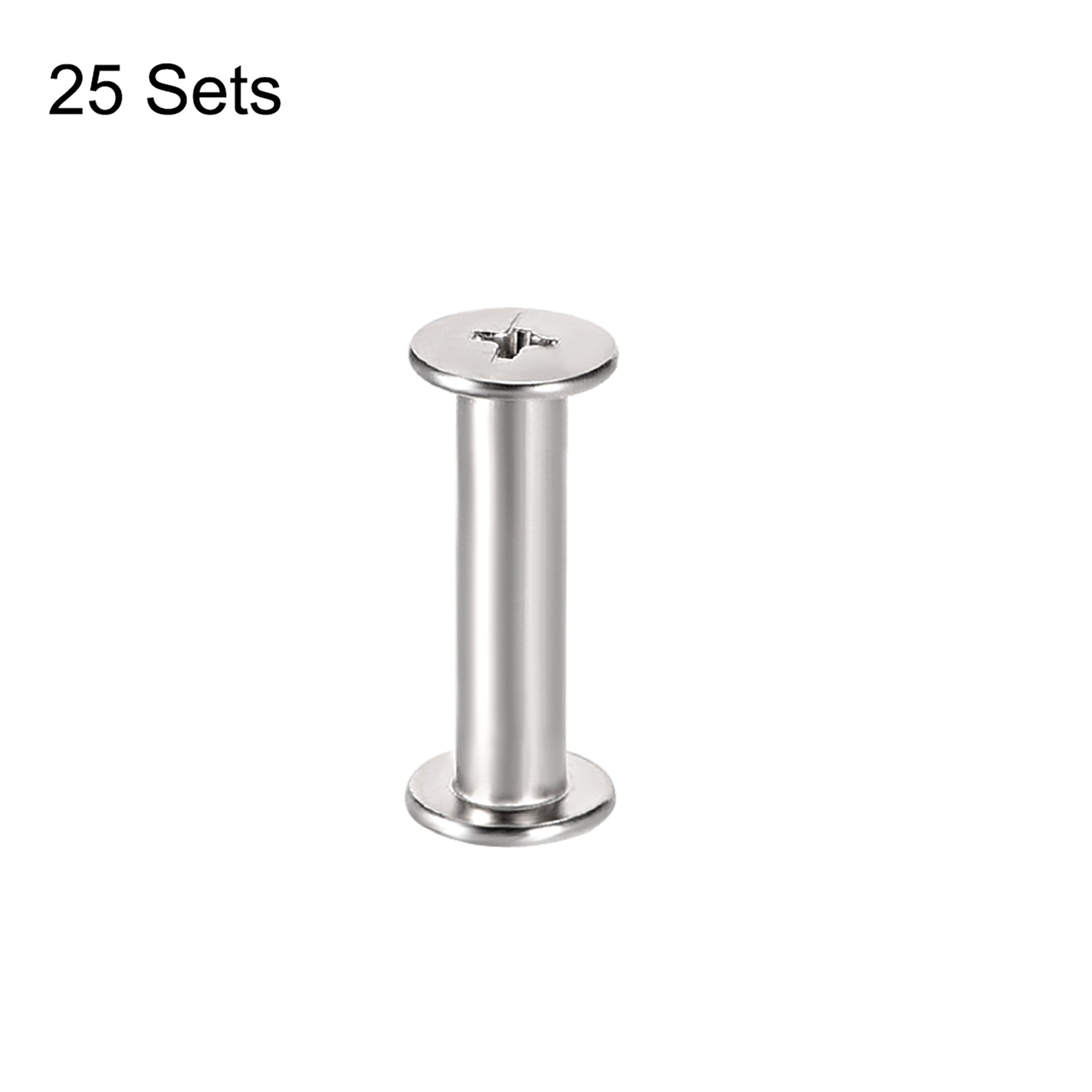 Steel Zinc 25sets Post Nut Screw #8-32 X 3/4" Combo Truss Head Phillips/Slot 