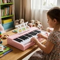 thumbnail image 2 of Costway 30 Keys Kids Piano Keyboard with Removable Music Stand, One-key Start Function Pink, 2 of 10
