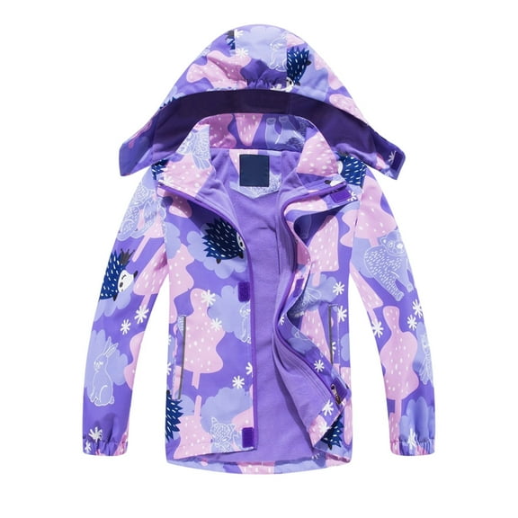 Vividxx Girls Zip Up Hooded Jacket For Outdoor Play And Parties Lightweight Breathable Coats For Kids 3-12 Years Solid Color Toddler O-Neck Holiday Outwear