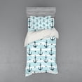 thumbnail image 2 of Ambesonne Modern Bedding Set 4 Pcs, Pattern with Anchors, Queen, Pale Blue Dark Green, 2 of 3