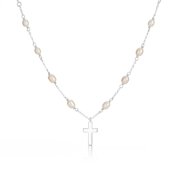 MOLLY BROWN LONDON Molly B London Child's Pearl & Sterling Silver Rosary Necklace for First Communion Gift