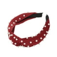 thumbnail image 4 of Unique Bargains 1 Pc Hairband Velvet Pearl Knot Hair Accessories for Women Red, 4 of 4