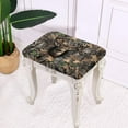 thumbnail image 4 of Xoenoiee Deer Hunting Camo Print Stool Covers Rectangle Stretch Rectangle Bar Stool Covers with Elastic Band Protector Jacquard Chair Seat Slipcover for Wooden Metal Bench, 2 Pack, 4 of 6