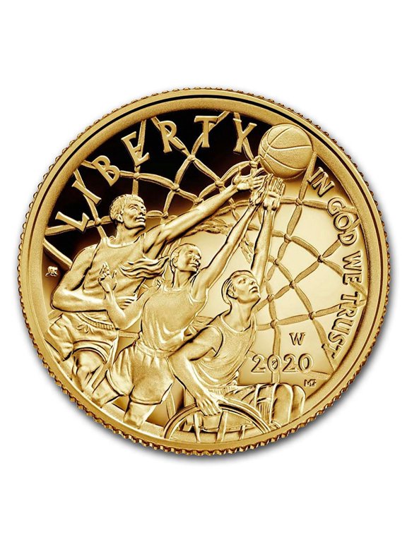 Collectible 2020-W Gold $5 Basketball Hall of Fame Proof (Box & COA)