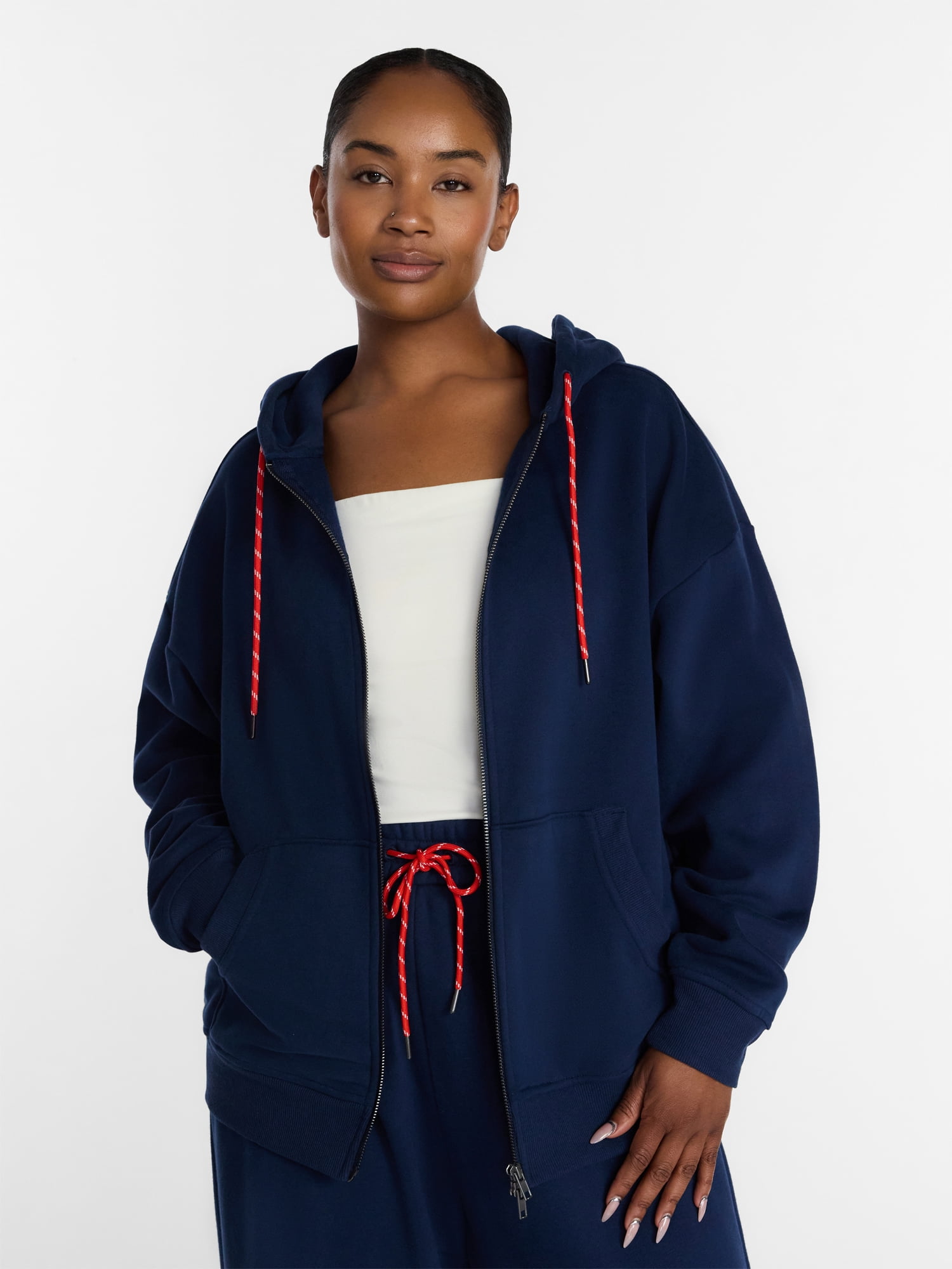 Athletic Works Women's and Women's Plus Full Zip Fleece Hoodie, Sizes XS-4X