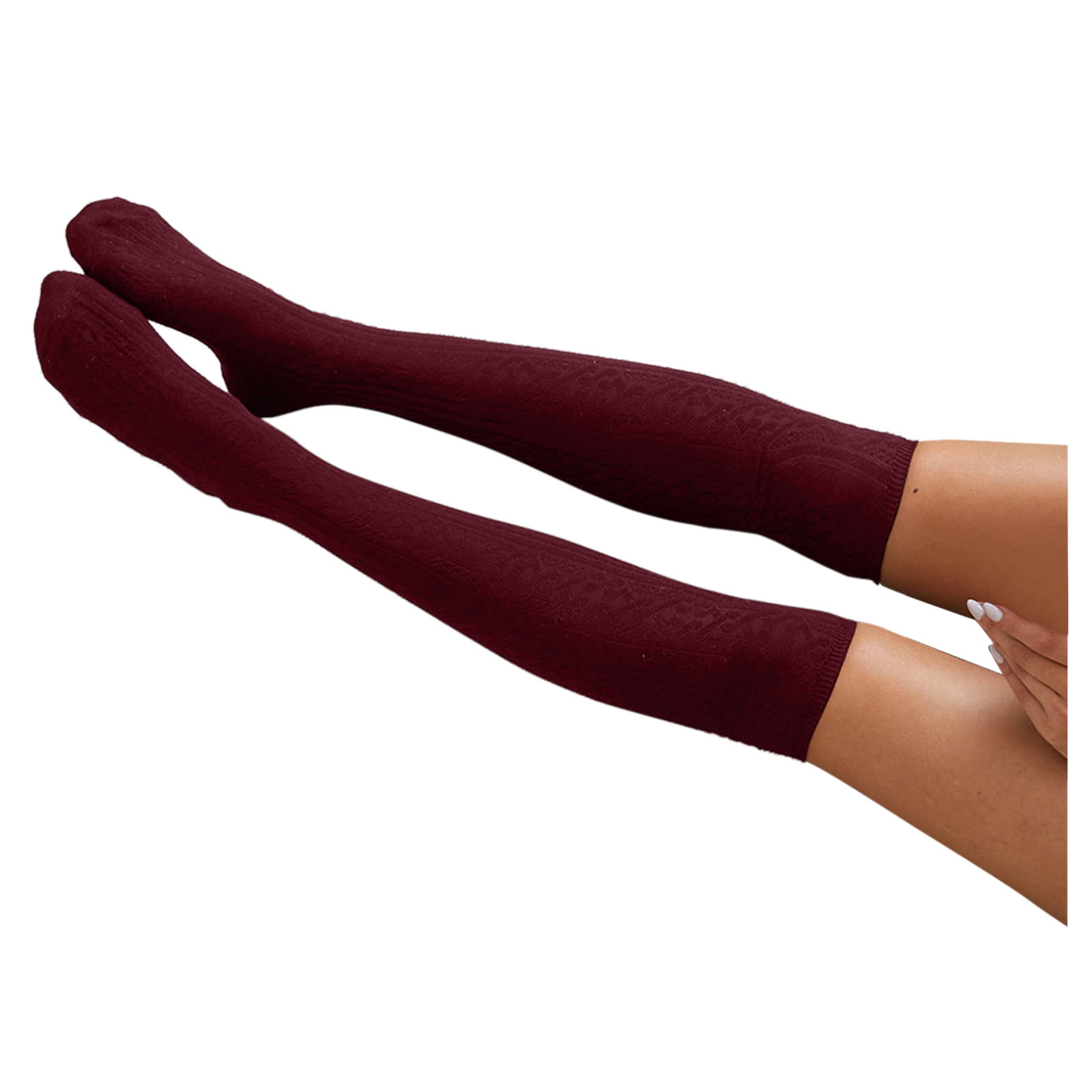 Gaowen Women Thick Cotton Warm Socks Thigh High Elastic Athletic Long Simple Leisure Stockings 