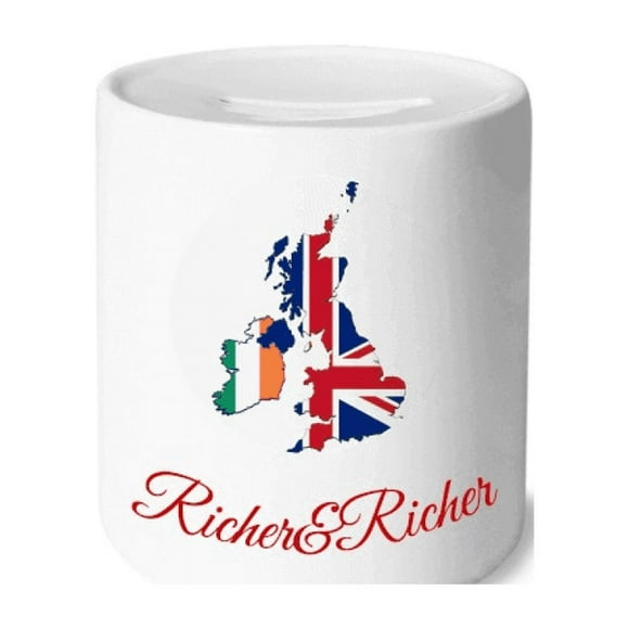 Union Jack UK Britain Irland Map Country Rich and Rich Bank Saving Box Coin