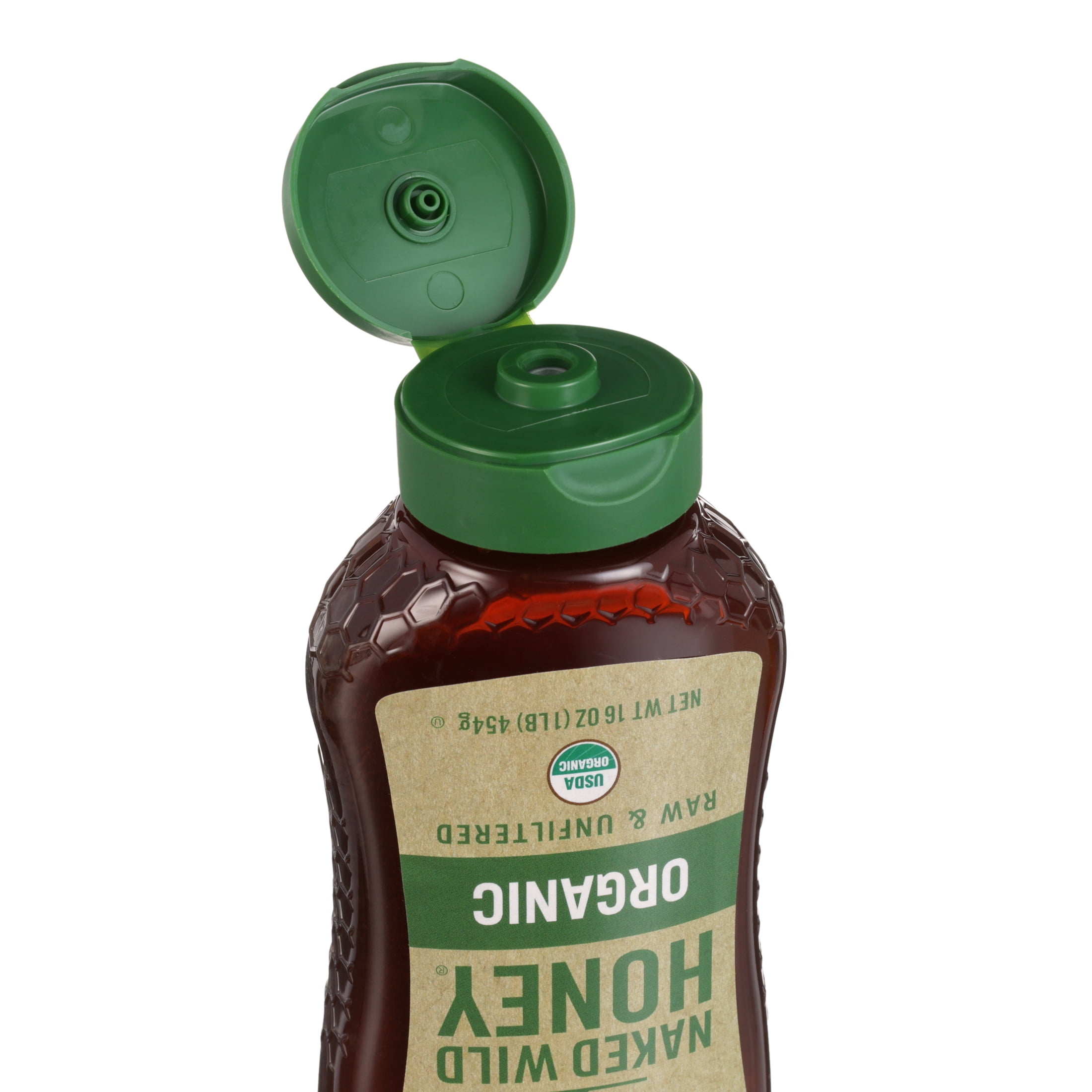 Naked Wild Honey Organic Honey, 16 oz Inverted Plastic Bottle